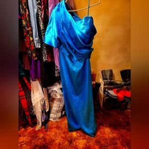 Off-the-shoulder Asymmetrical Satin dress